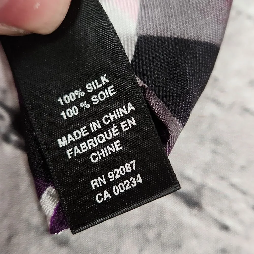 🐞NWT Saks Fifth Avenue Silk Multicolored Patterned Scarf